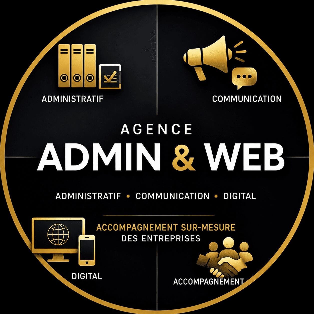 Logo de l'Agence-Admin&Web, site de l'association de deux indépendants : DesignWebMas et MascaWeb.